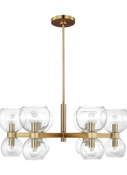 Londyn Small Chandelier in Burnished Brass with Clear Glass