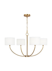 Sawyer Small 4-Light Chandelier in Burnished Brass