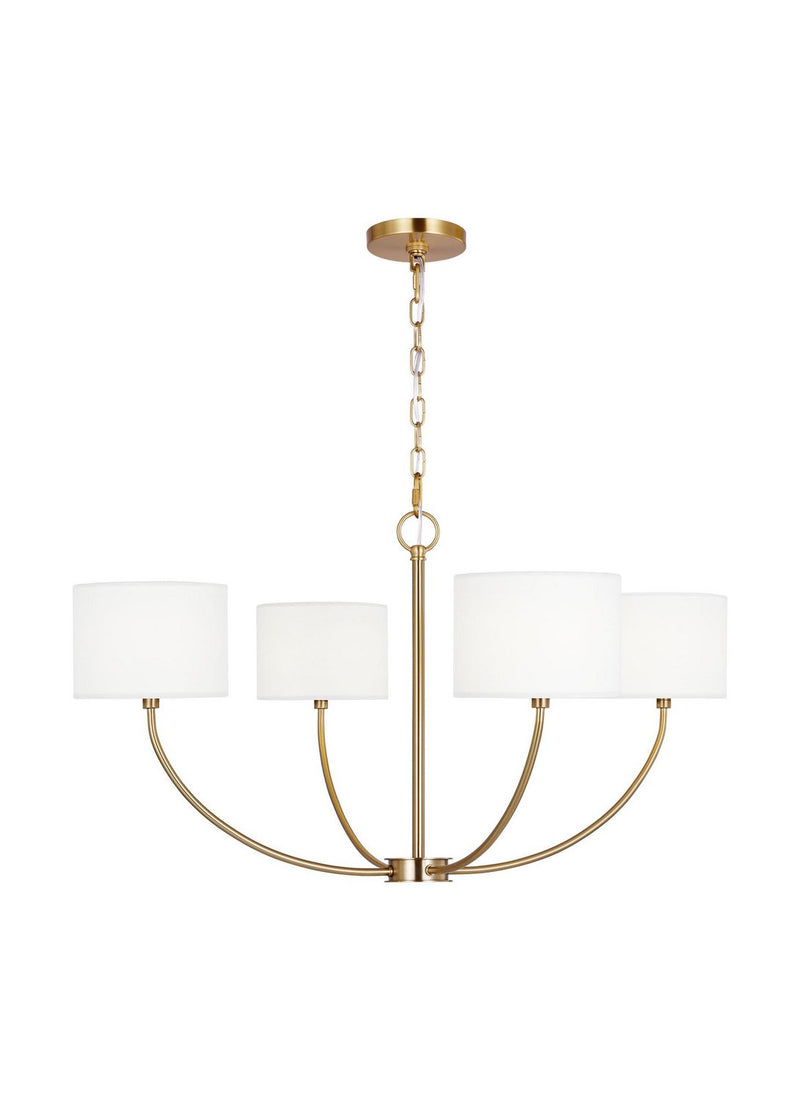 Sawyer Small 4-Light Chandelier in Burnished Brass