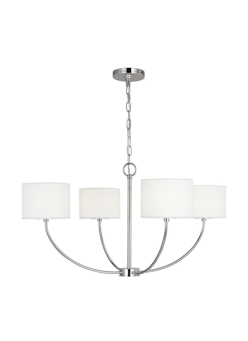 Sawyer Small 4-Light Chandelier in Polished Nickel