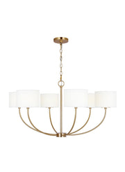 Sawyer Medium 6-Light Chandelier in Burnished Brass