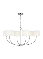 Sawyer Medium 6-Light Chandelier in Polished Nickel