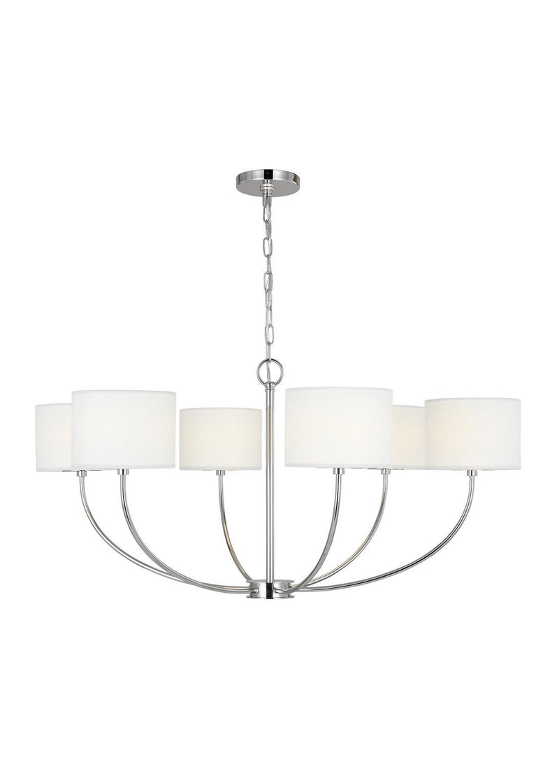 Sawyer Medium 6-Light Chandelier in Polished Nickel