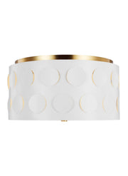 Dottie 3-Light Medium Flush Mount in Burnished Brass
