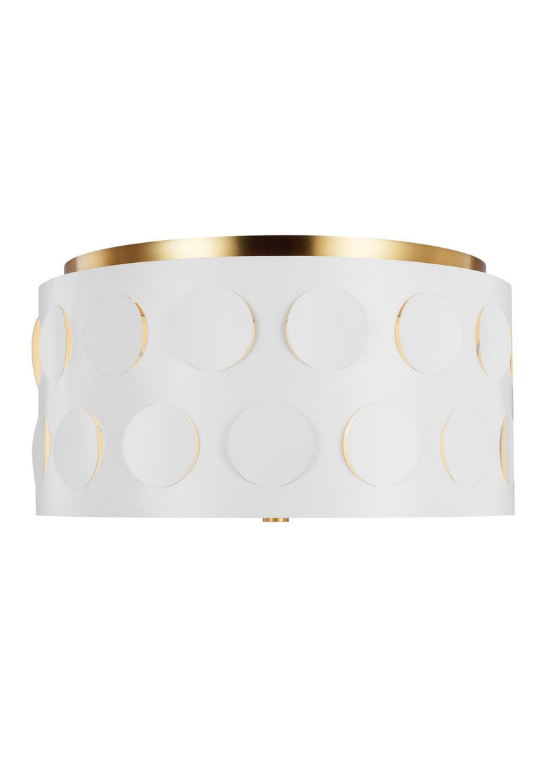Dottie 3-Light Medium Flush Mount in Burnished Brass
