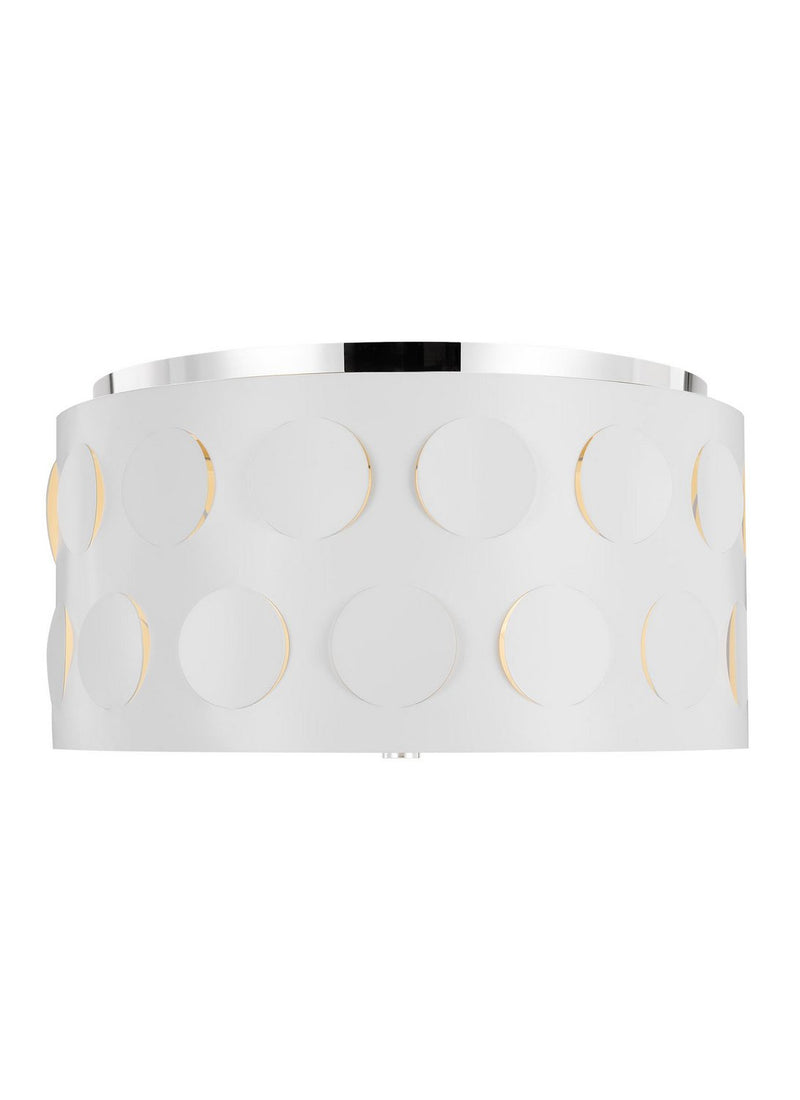 Dottie 3-Light Medium Flush Mount in Polished Nickel