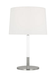 Monroe Medium Table Lamp in Polished Nickel and Glossy White