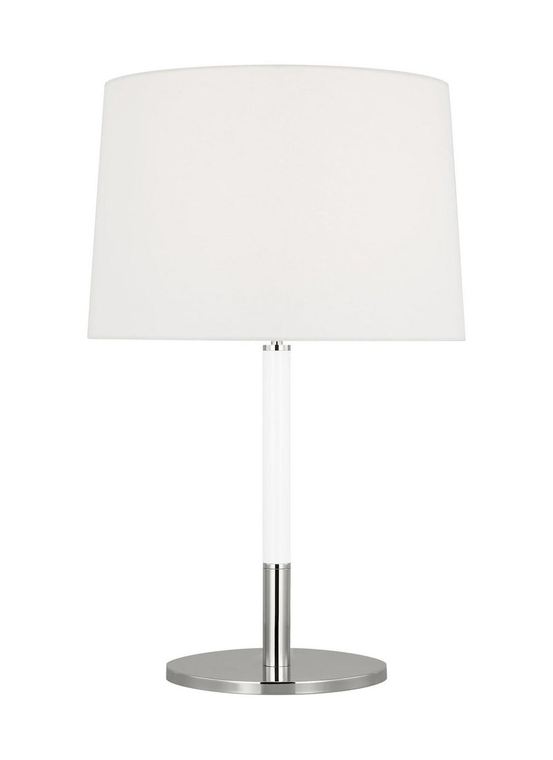 Monroe Medium Table Lamp in Polished Nickel and Glossy White