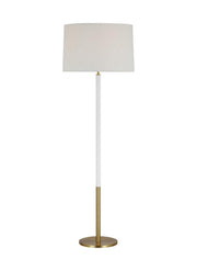 Monroe Large Floor Lamp in Burnished Brass and Glossy White