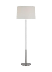 Monroe Large Floor Lamp in Polished Nickel and Glossy White