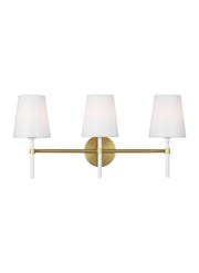 Monroe 3-Light Bath Vanity Light in Burnished Brass