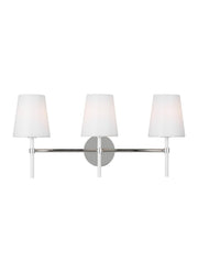 Monroe 3-Light Bath Vanity Light in Polished Nickel