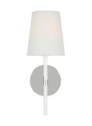 Monroe Small Wall Sconce in Polished Nickel and Glossy White