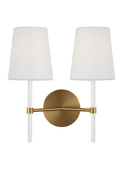 Monroe 2-Light Wall Sconce in Burnished Brass