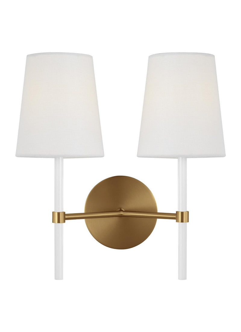 Monroe 2-Light Wall Sconce in Burnished Brass