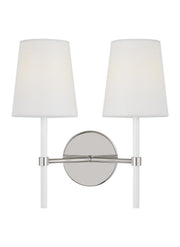 Monroe 2-Light Wall Sconce in Polished Nickel