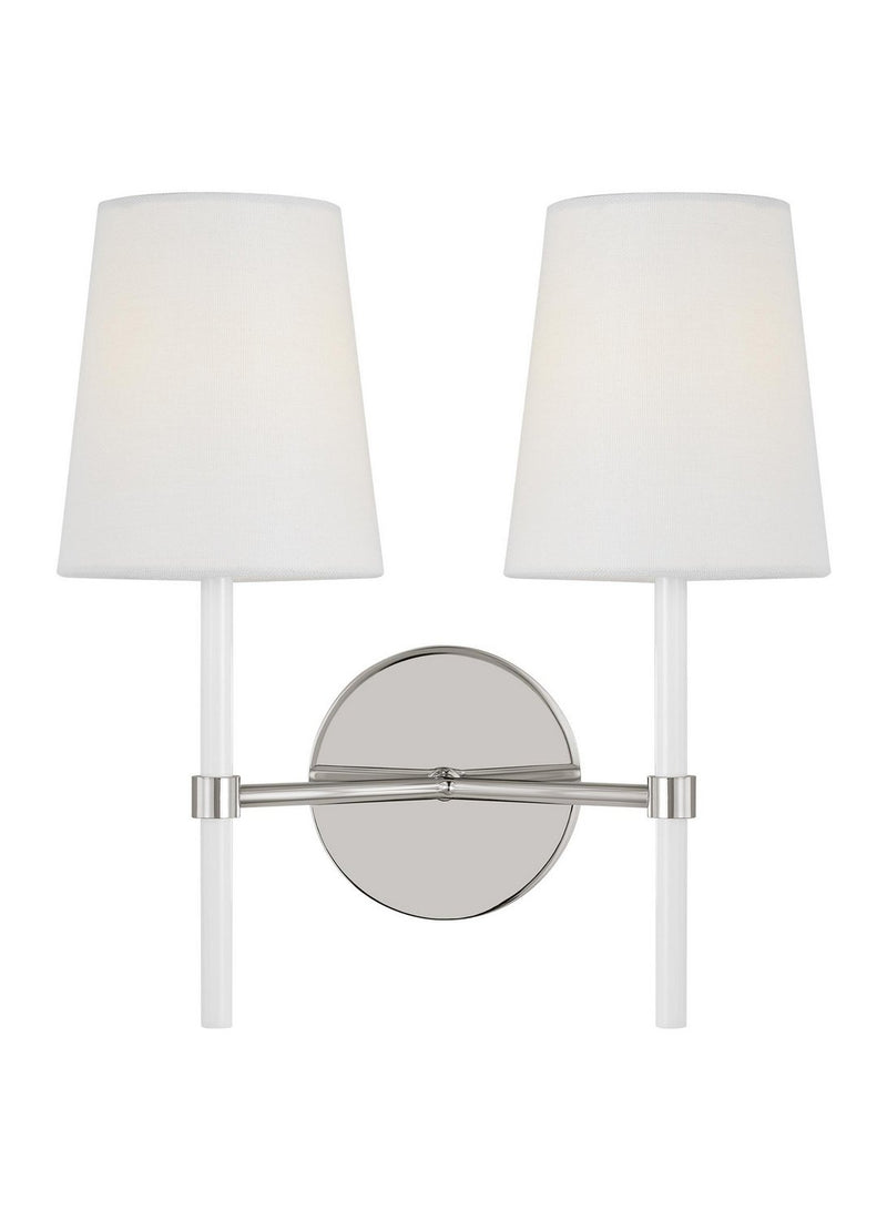 Monroe 2-Light Wall Sconce in Polished Nickel