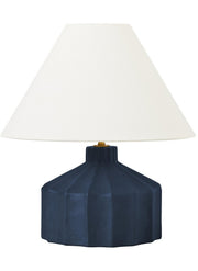 Veneto Small Table Lamp in Matte Medium Blue Wash