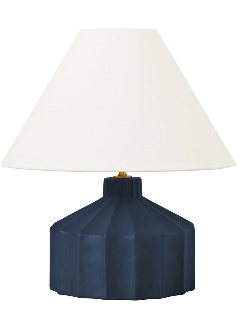 Veneto Small Table Lamp in Matte Medium Blue Wash