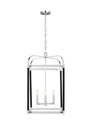 Hadley 6-Light Large Lantern Pendant in Polished Nickel