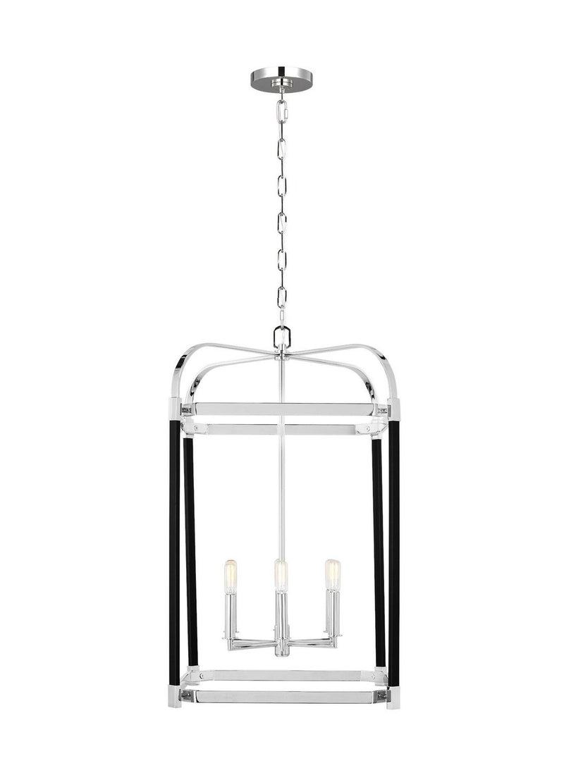 Hadley 6-Light Large Lantern Pendant in Polished Nickel