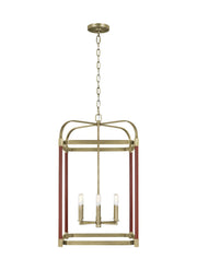 Hadley 6-Light Large Lantern Pendant in Time Worn Brass