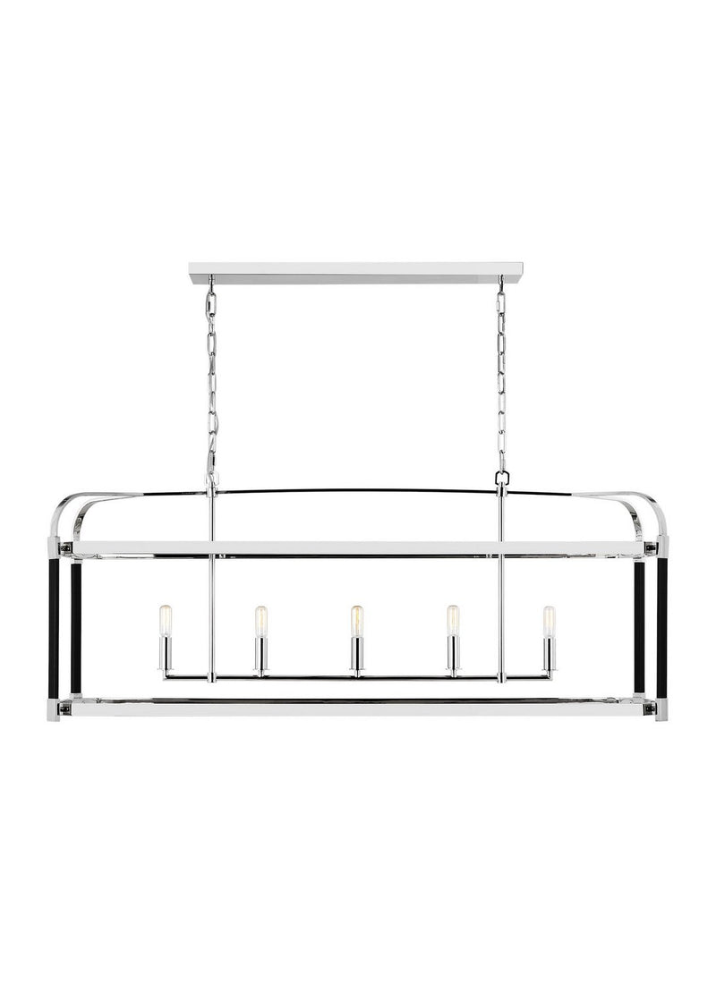 Hadley 5-Light Linear Pendant in Polished Nickel
