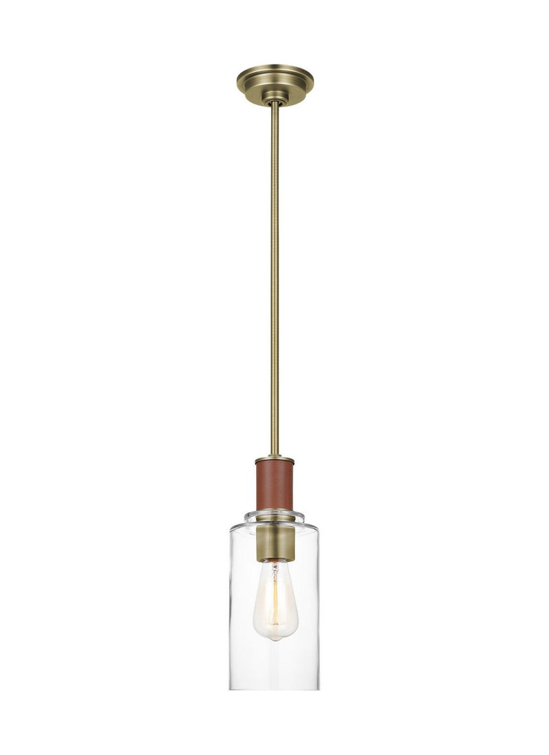 Hadley Tall Pendant in Time Worn Brass