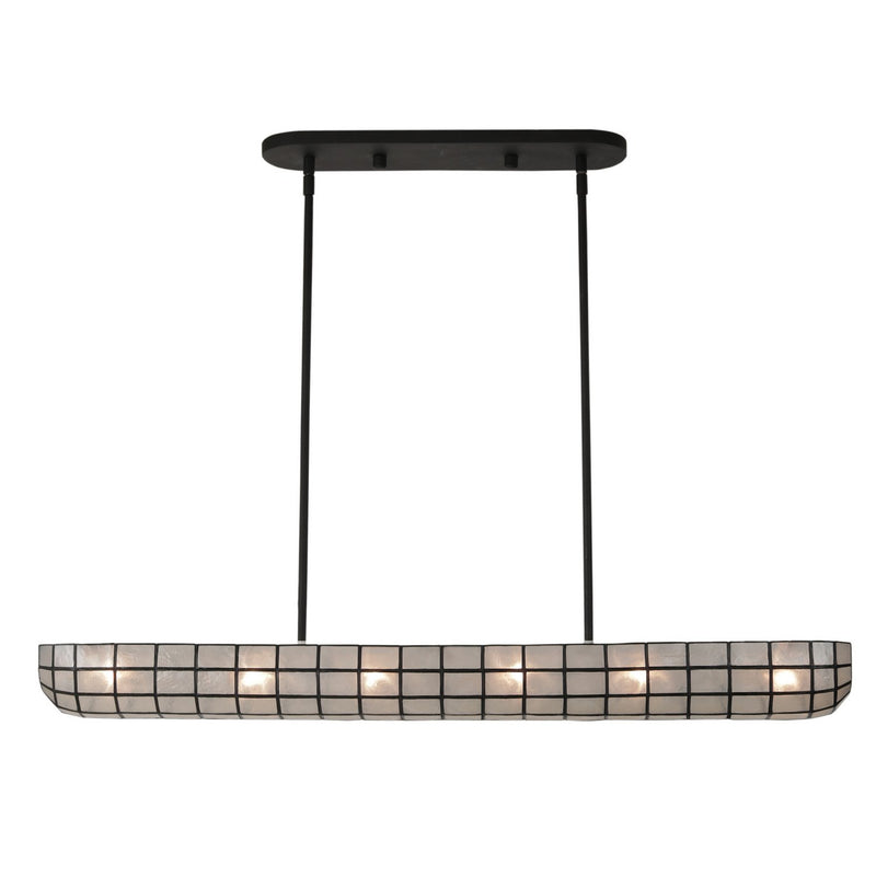 Sanibel 6-Light Linear Pendant in Matte Black