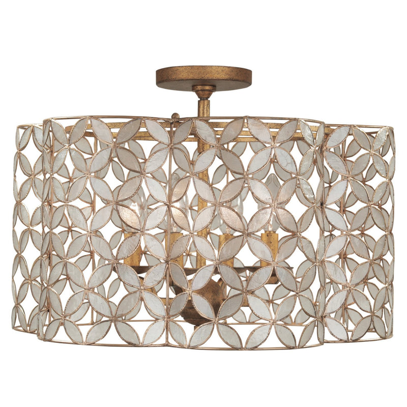 Maurelle 4-Light Semi-Flush Mount in Oxidized Gold Leaf