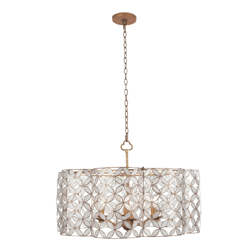 Maurelle 6-Light Pendant in Oxidized Gold Leaf