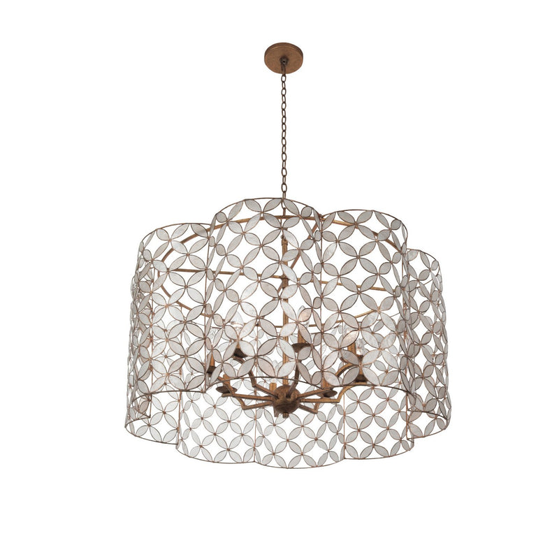 Maurelle 8-Light Chandelier in Oxidized Gold Leaf