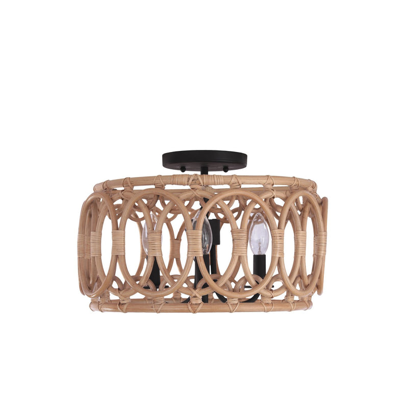 Tablas 3-Light Semi-Flush Mount in Matte Black