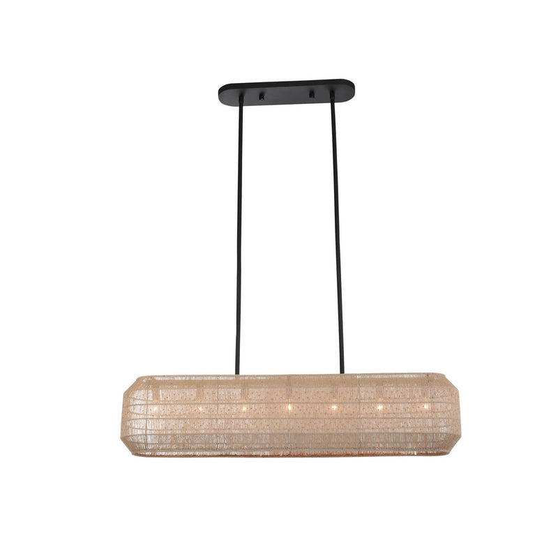 Cebu 7-Light Linear Pendant in Matte Black