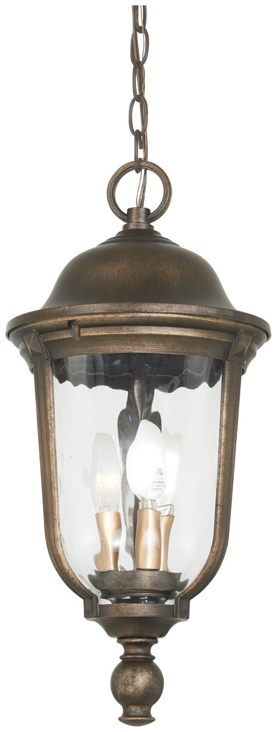 Havenwood 3-Light Outdoor Lantern Pendant in Tauira Bronze and Alder Silver