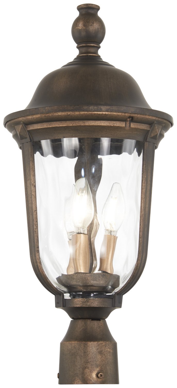 Havenwood 3-Light Outdoor Post Light in Tauira Bronze and Alder Silver