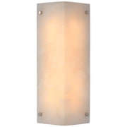Clayton 12.5" 2-Light Wall Sconce in Alabaster and Polished Nickel