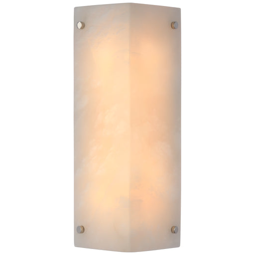 Clayton Two Light Wall Sconce in Alabaster and Polished Nickel