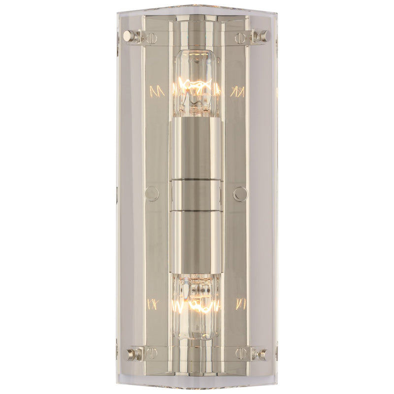 Clayton 12.5" 2-Light Wall Sconce in Crystal and Polished Nickel