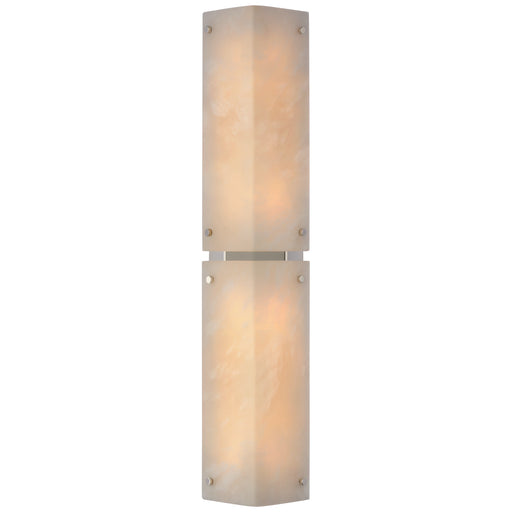 Clayton LED Wall Sconce in Alabaster and Polished Nickel