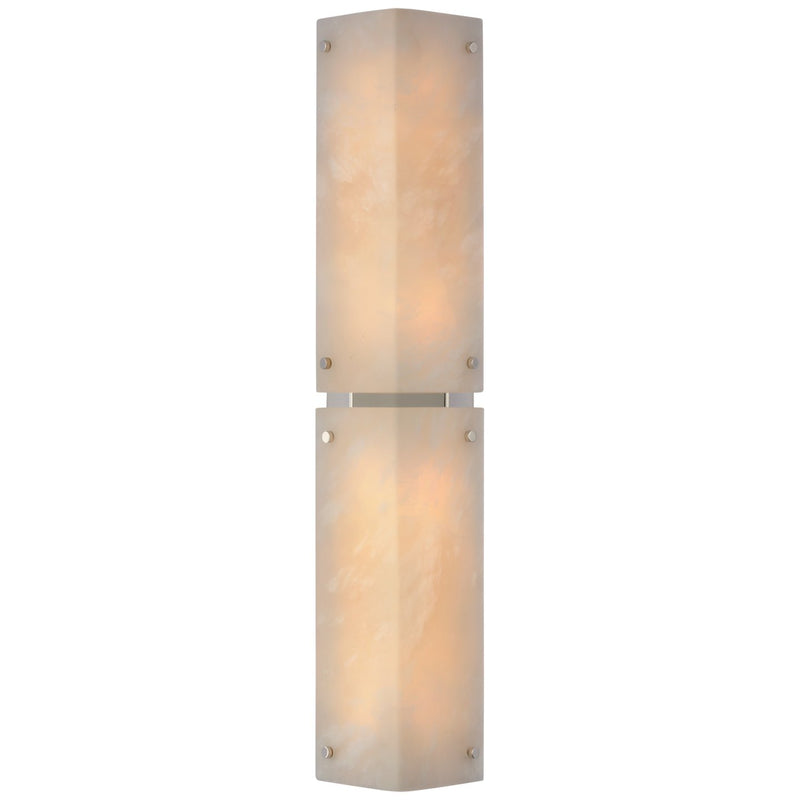 Clayton 25" 4-Light Wall Sconce in Alabaster and Polished Nickel