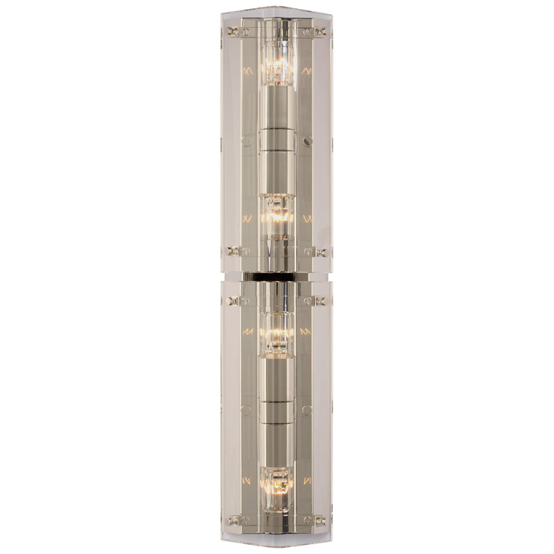 Clayton LED Wall Sconce in Crystal and Polished Nickel