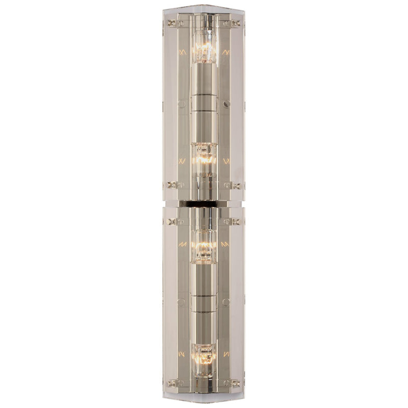 Clayton 25" 4-Light Wall Sconce in Crystal and Polished Nickel