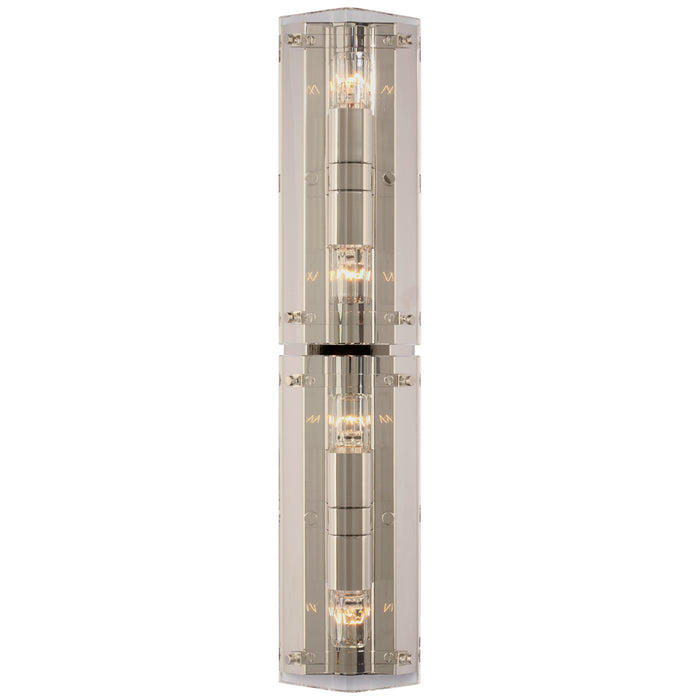 Clayton LED Wall Sconce in Crystal and Polished Nickel