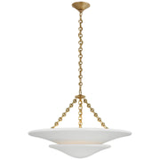 Mollino Medium Tiered 25" 3-Light Pendant in Hand-Rubbed Antique Brass