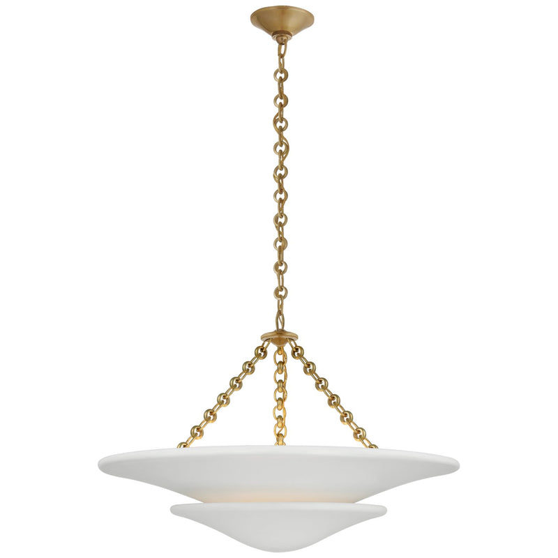 Mollino Medium Tiered 25" 3-Light Pendant in Hand-Rubbed Antique Brass