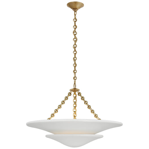 Mollino Medium Tiered 25" 3-Light Pendant in Hand-Rubbed Antique Brass