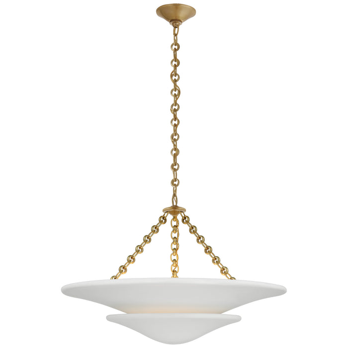Mollino LED Chandelier in Hand-Rubbed Antique Brass