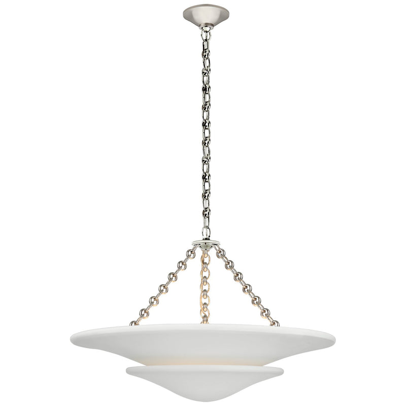 Mollino Medium Tiered 25" 3-Light Pendant in Polished Nickel