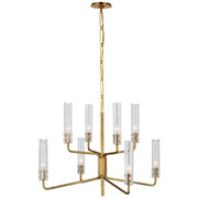 Casoria Medium Two-Tier 8-Light Chandelier in Hand-Rubbed Antique Brass
